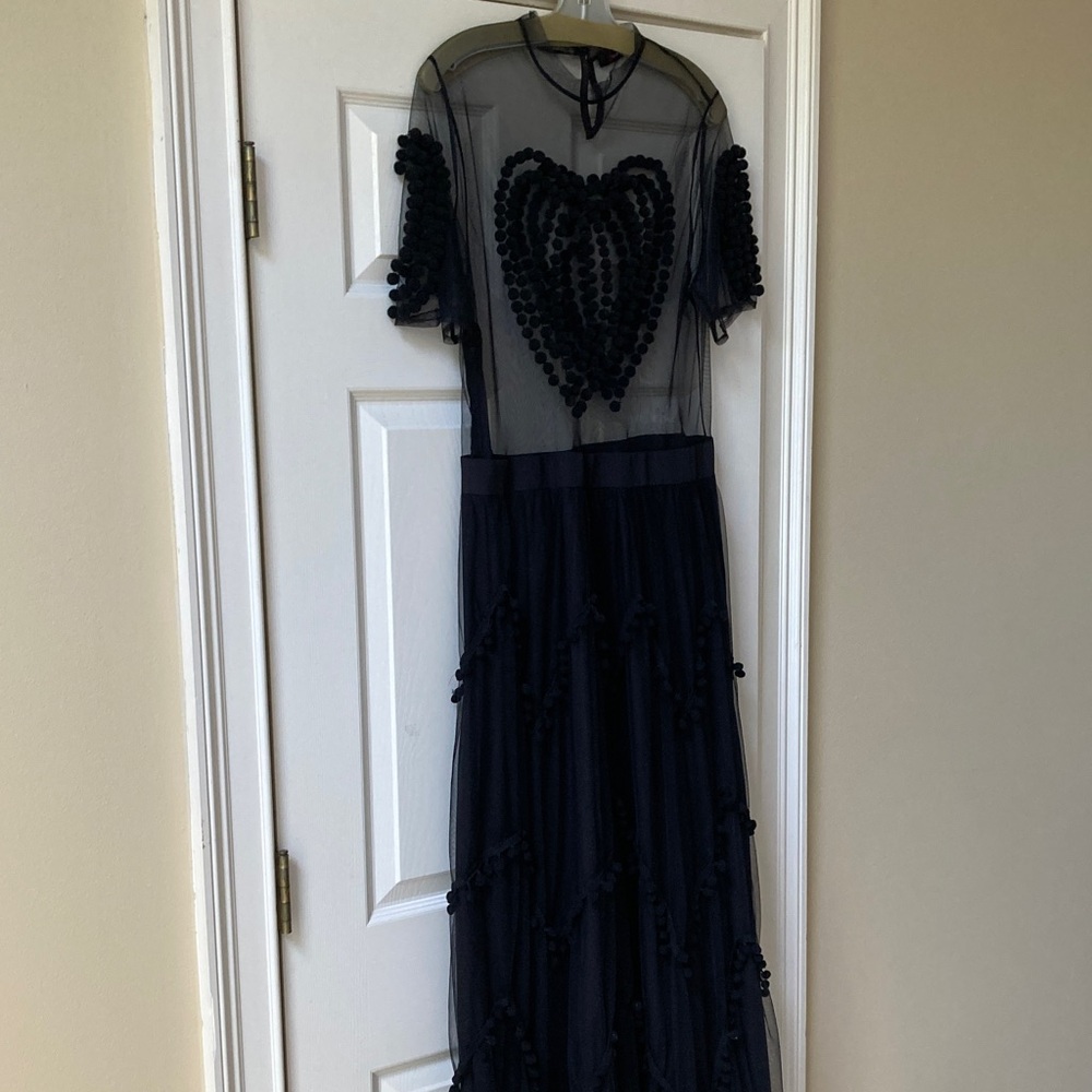 N by Nancy Elegant Black Sheer Dress Completely sheer on top with bottom overlay